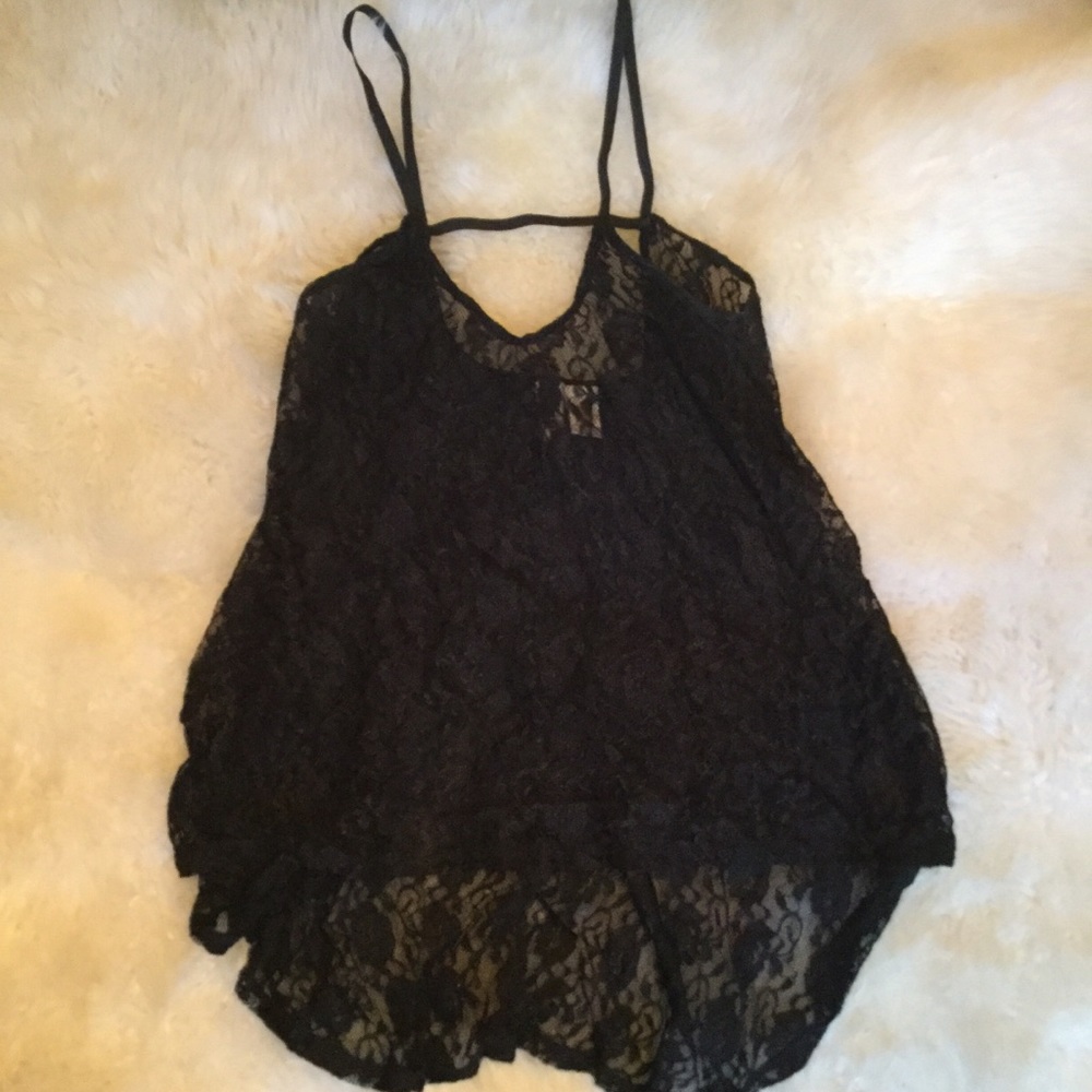 Black lace tank
